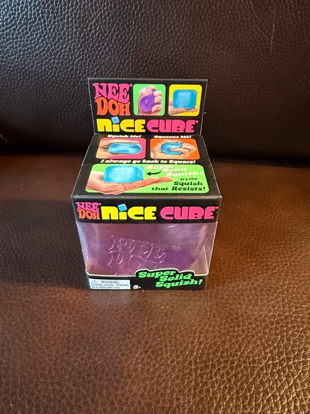 NeeDoh Nice Cube Purple Super Solid Squish Toy - Picture 2 of 5